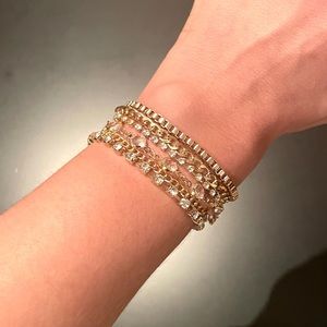 Sparkly multi-strand gold-tone bracelet